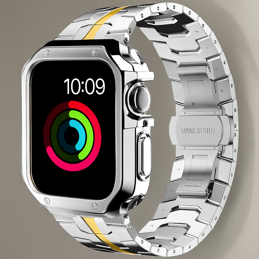 TitaniumGuard™ Prime Armor Set – Titanium Band & Protective Case for Apple Watch Ultra 3/2/1, Series 11/10/9/8, SE & All Models