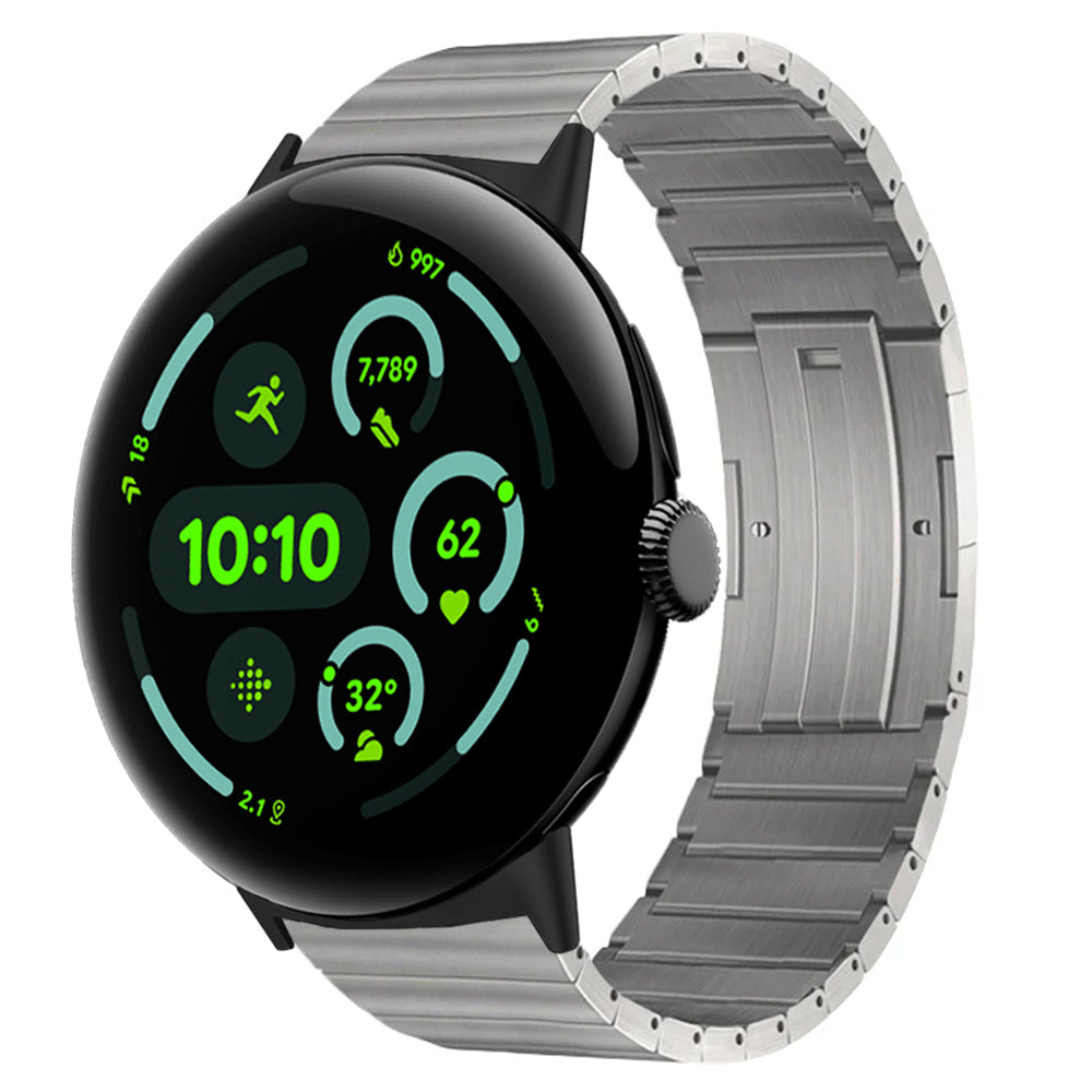 TitanLink Pro Titanium Band for Google Pixel Watch 4 & 3 – Premium Brushed Titanium Luxury Band (45mm Compatible)