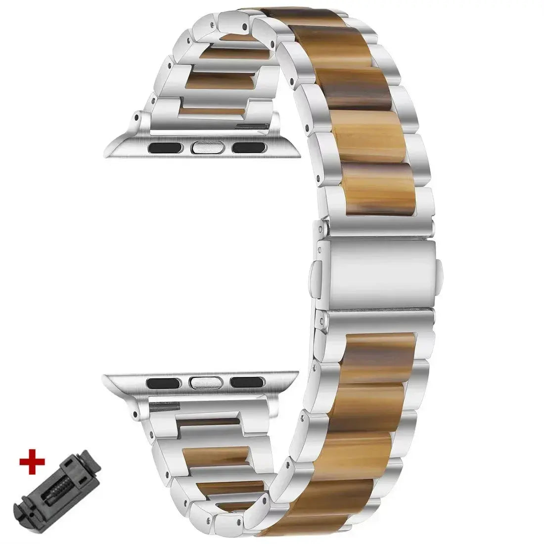 EleganceFit™ Resin & Stainless Steel Band for Apple Watch Series 11, Ultra 3, 10, 9, 8, 7, 6, SE (42mm–49mm)