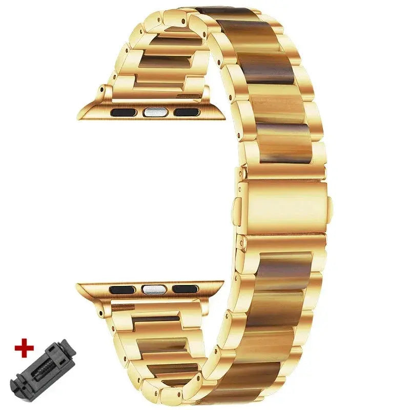 EleganceFit™ Resin & Stainless Steel Band for Apple Watch Series 11, Ultra 3, 10, 9, 8, 7, 6, SE (42mm–49mm)