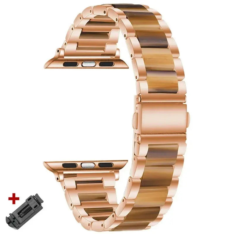 EleganceFit™ Resin & Stainless Steel Band for Apple Watch Series 11, Ultra 3, 10, 9, 8, 7, 6, SE (42mm–49mm)