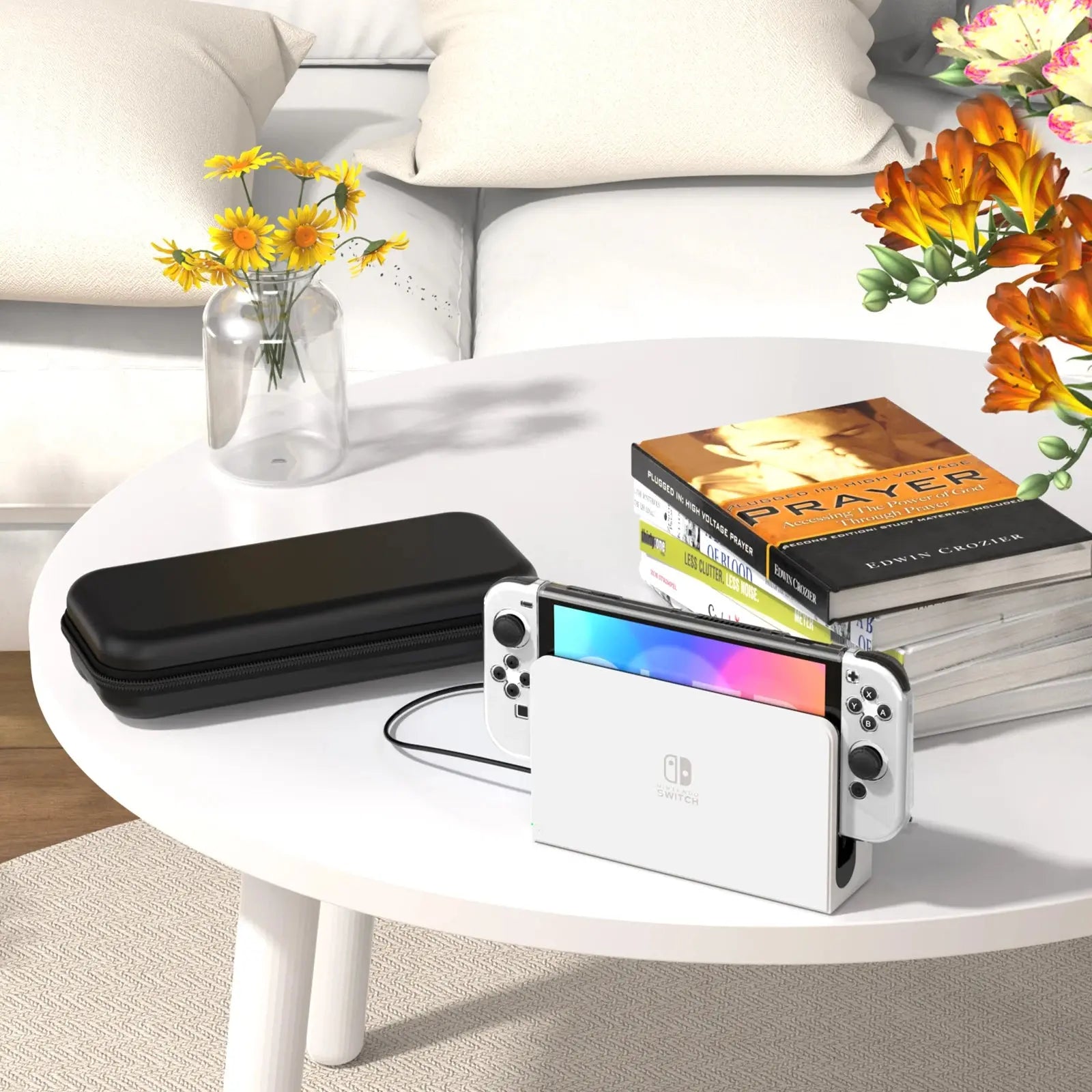 For Switch OLED Model Carrying Case 9 in 1 Accessories Kit for 2022 Nintendo Switch OLED Model with Protective Case Pinnacle Luxuries