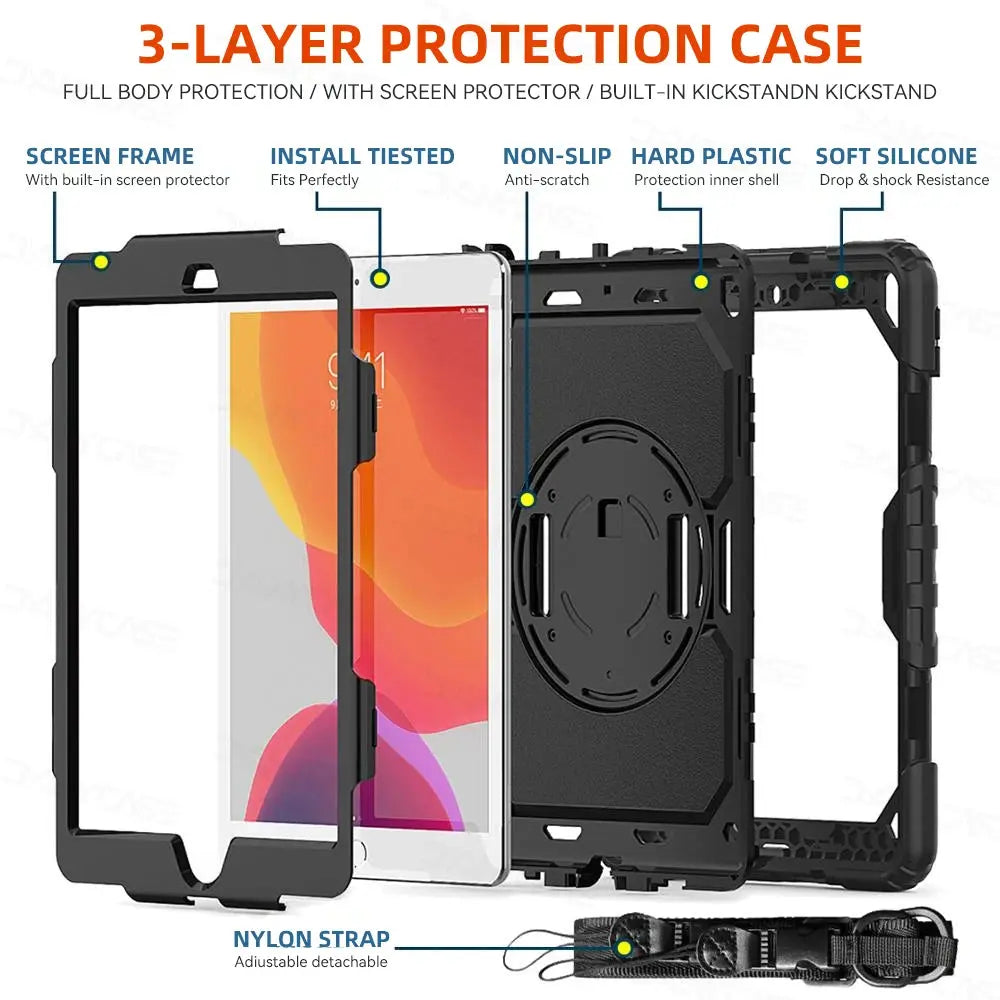 Heavy Duty iPad Case For 10.2 9th Generation Cover For iPad 9.7 Air 3 10.5 Air 4 5 10.9 10th Pro 11 12.9 Mini 6 5 Smart Cover Pinnacle Luxuries
