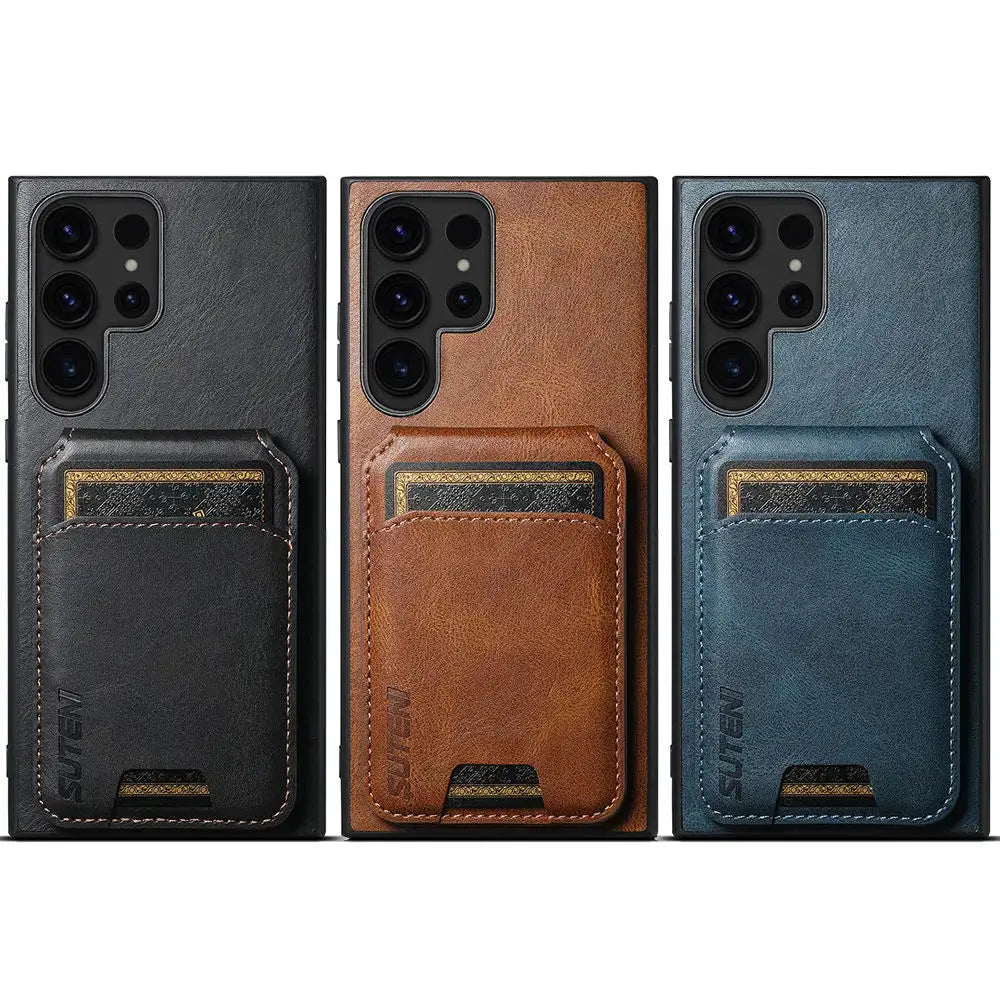 PU Leather Case for Samsung Galaxy S24 S23 FE S22 Ultra Note 20 Ultra A54 A53 A14 A13 A34 A24 Card Holder Stand Feature Cover Pinnacle Luxuries