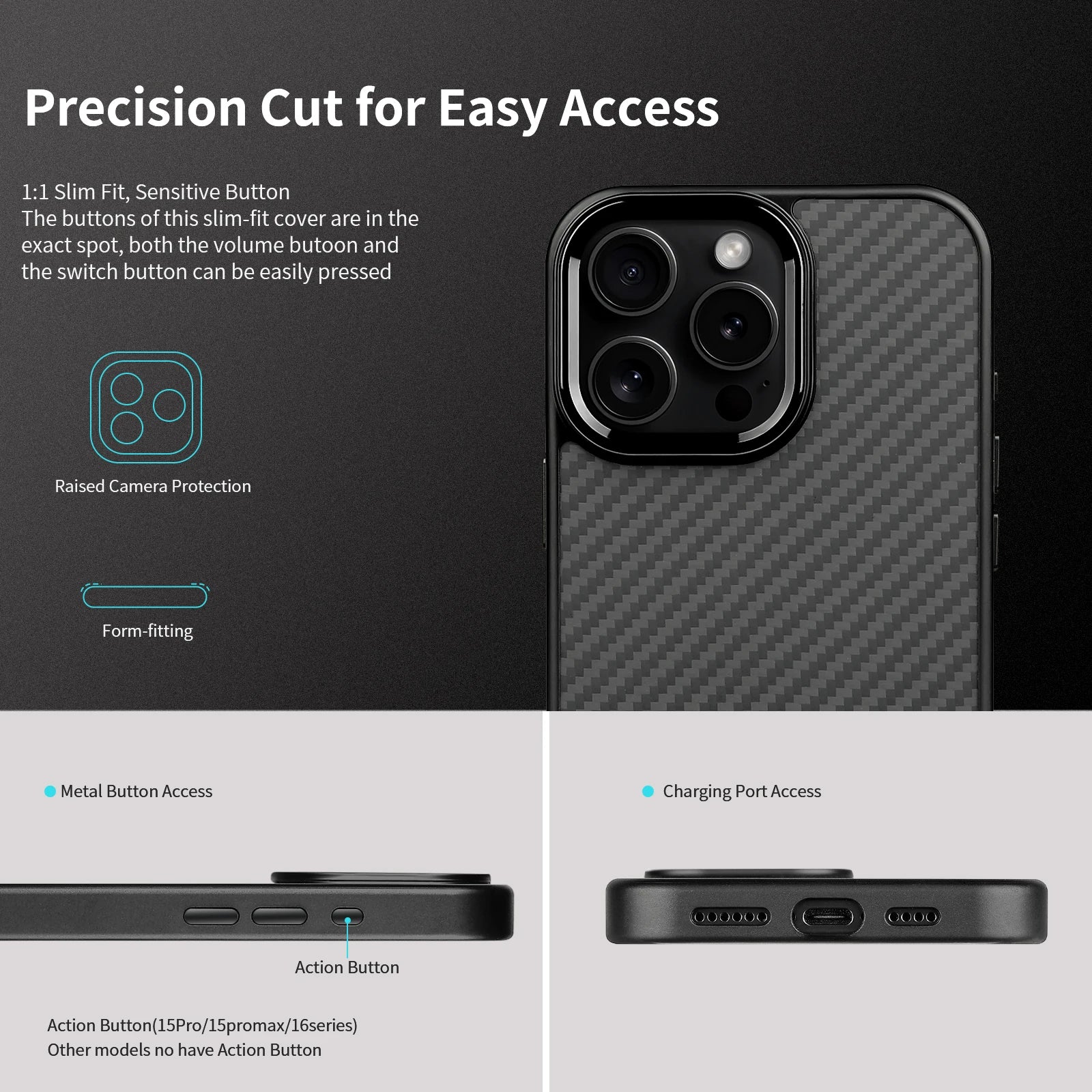 Aramid Carbon Fiber Case β UltraSlim Armor for iPhone 11 / 12 / 13 Series | With or Without MagSafe