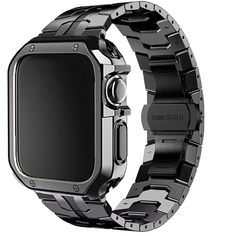 ApexShield™ Titanium & Steel Armor Case for Apple Watch