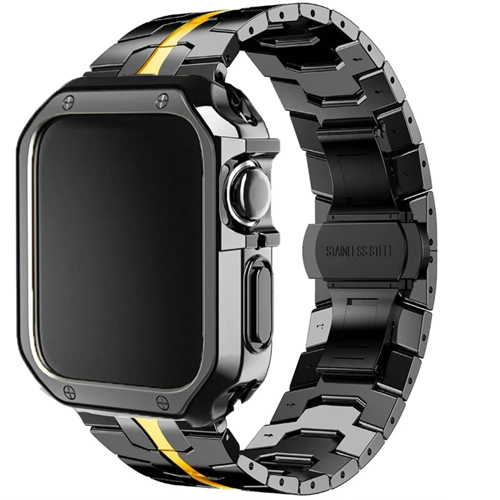 ApexShield™ Titanium & Steel Armor Case for Apple Watch