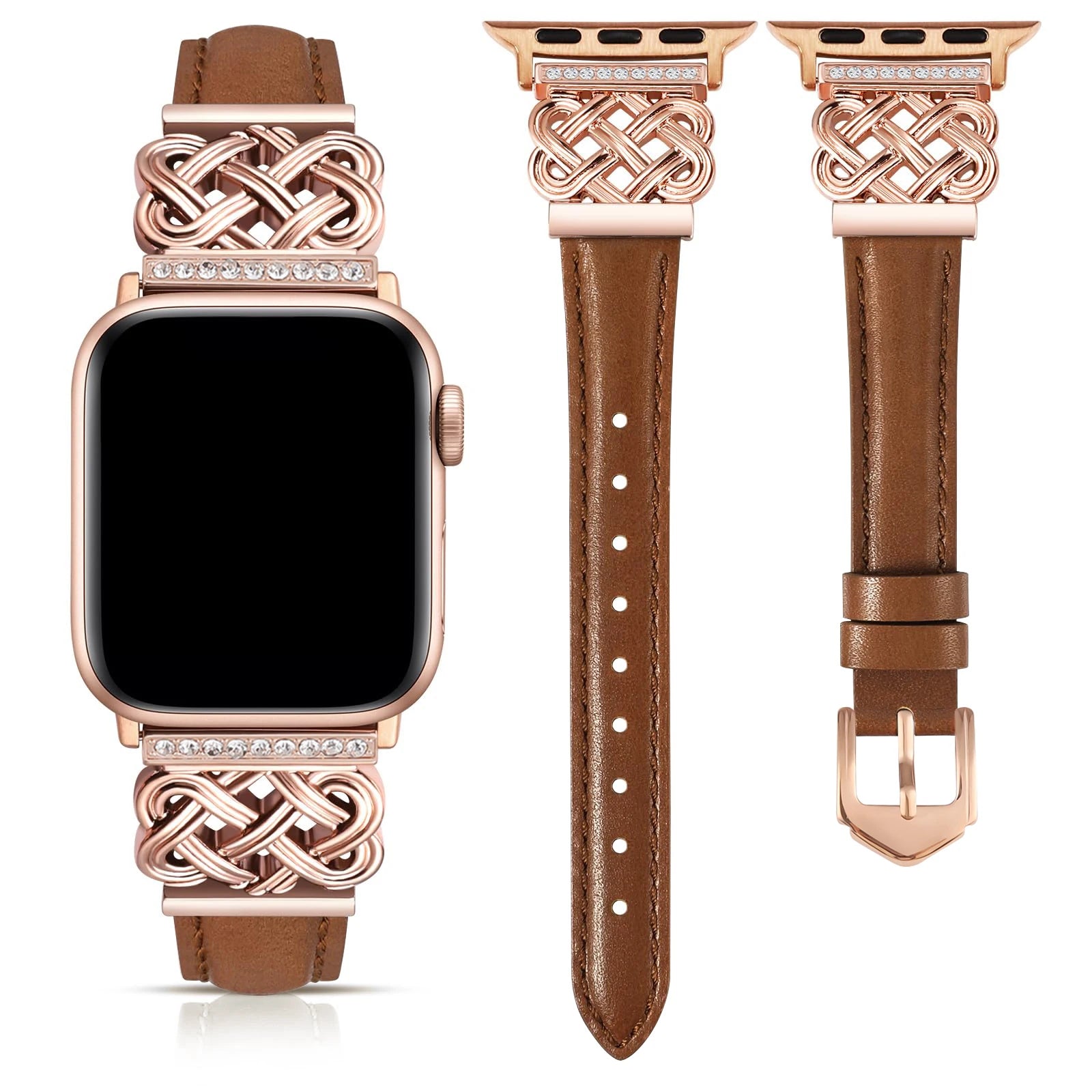 EternaLace™ Crystal Leather Band for Apple Watch (Series 1–11 & Ultra 3)