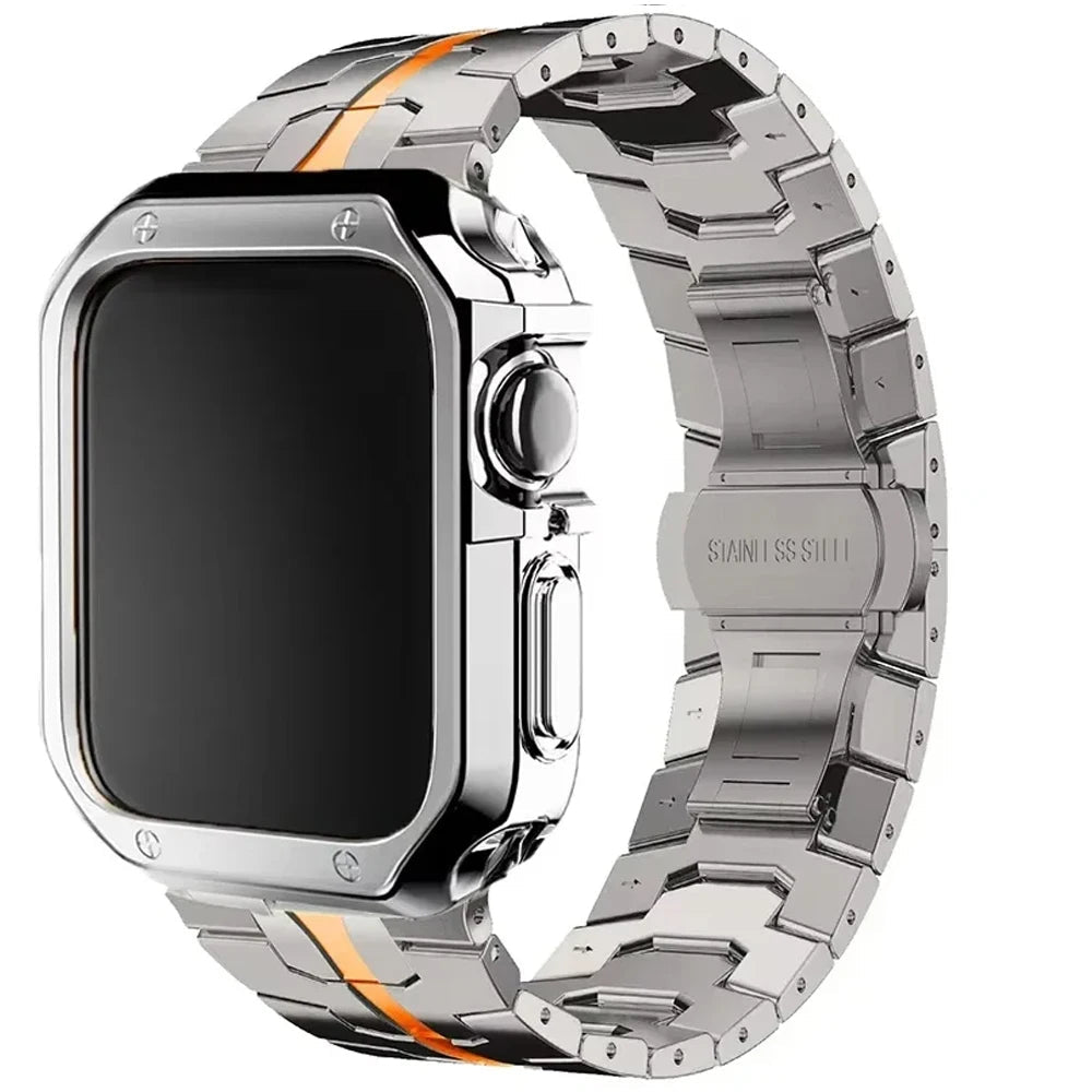 ApexShield™ Titanium & Steel Armor Case for Apple Watch