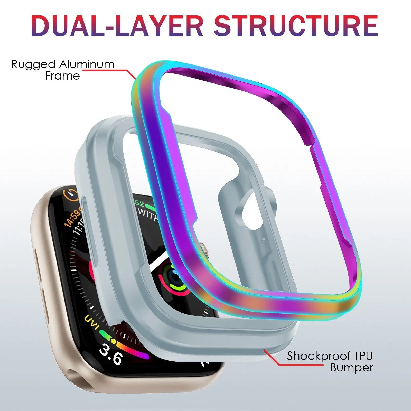 Premium Aluminum Alloy Case Bumper For Apple Watch - Pinnacle Luxuries