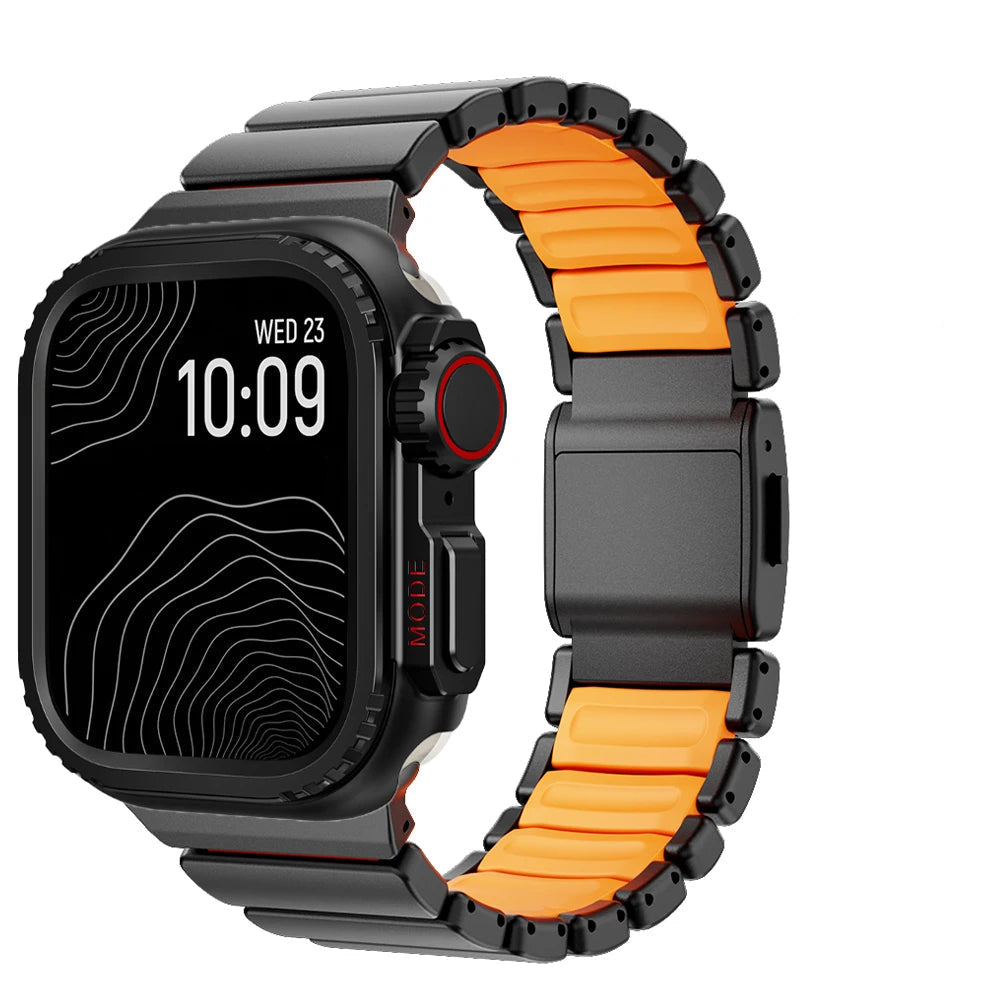 Titanium Rubber Strap+Metal Case for Apple Watch Ultra2 49mm Men Metal Band for Iwatch Series 10 46mm 7 8 9 45mm 6 5 4 SE 44mm Avontic