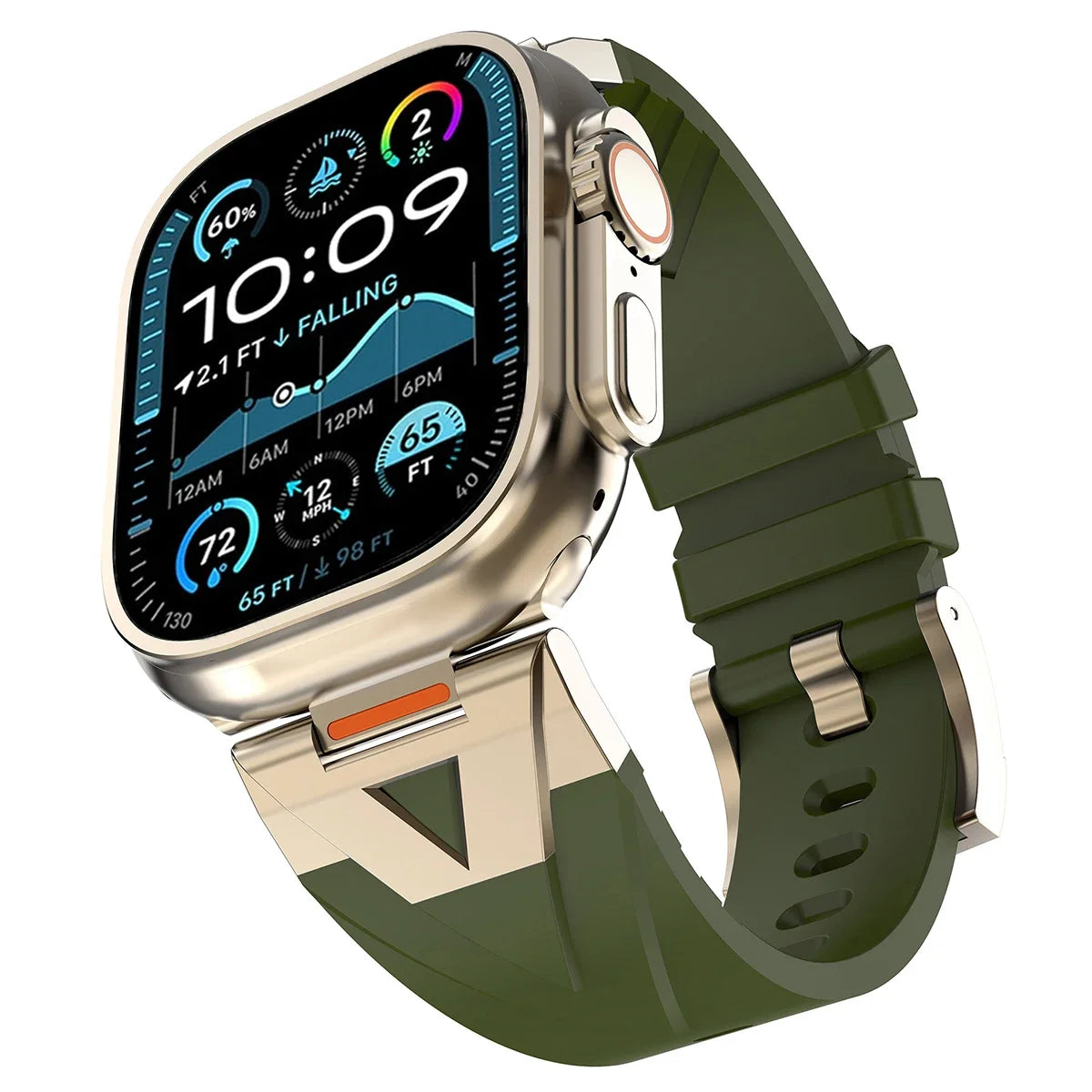 Avontic Signature Series™ Sport Band for Apple Watch Ultra 3/Ultra 2/Ultra, Series 11/10/9/8/7/6/5/4/3 SE – Premium Silicone Fitness Strap with Avontic V-Clasp