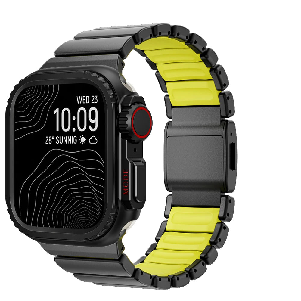 Titanium Rubber Strap+Metal Case for Apple Watch Ultra2 49mm Men Metal Band for Iwatch Series 10 46mm 7 8 9 45mm 6 5 4 SE 44mm Avontic