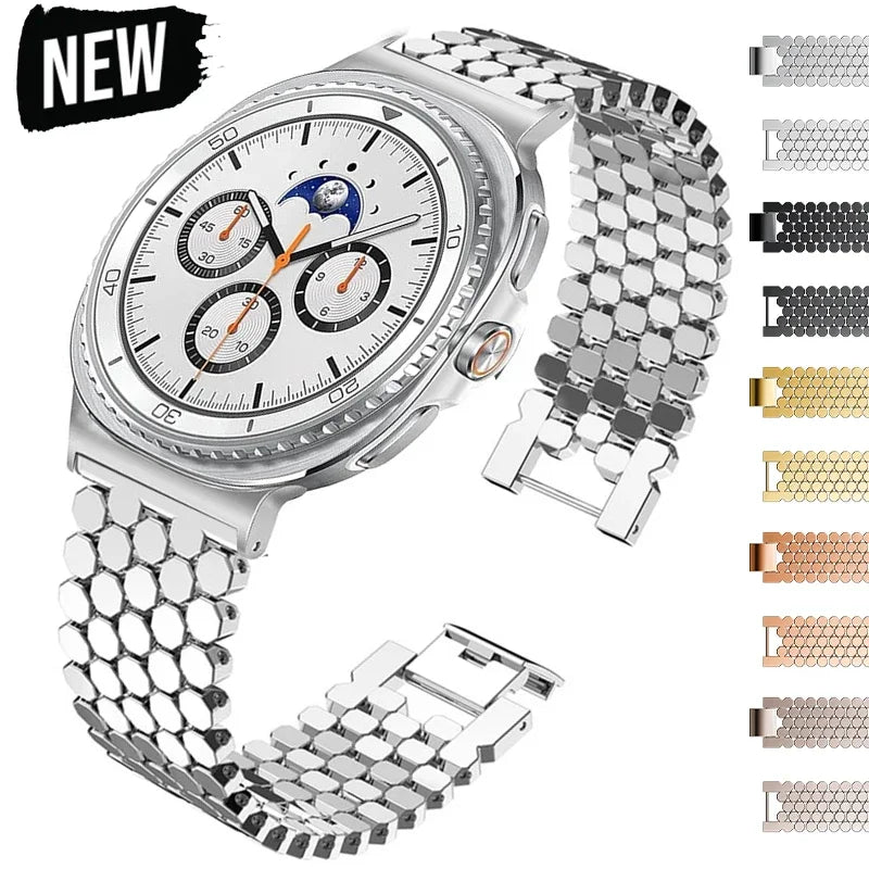 SnapFlex™ Stainless Steel Band for Samsung Galaxy Watch 8, Watch 8 Classic, and Galaxy Ultra 47mm (2025 Edition)