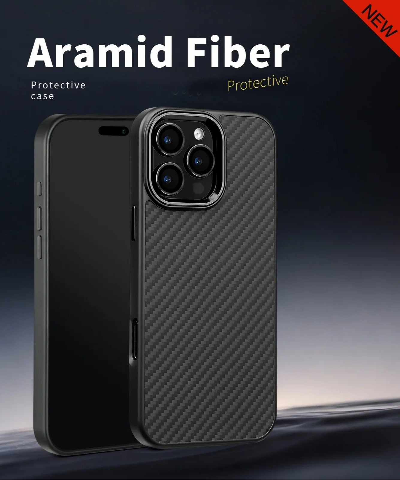 Aramid Carbon Fiber Case β Tactical Slim Fit for iPhone 14 / 14 Pro / 14 Plus / 14 Pro Max | MagSafe & Metal Detailing