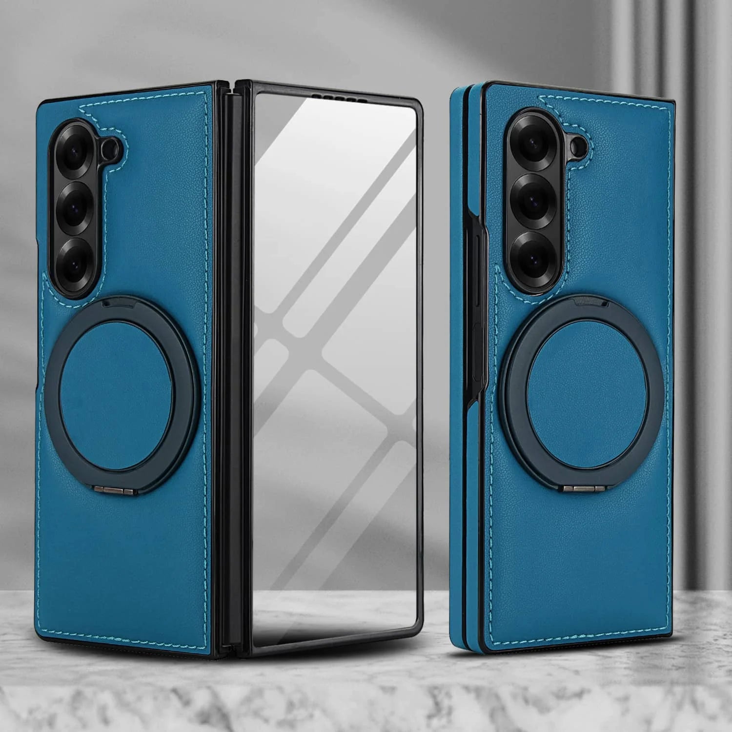 MagRing Leather Shield Case™ For Samsung Galaxy Z Fold 7, 6, 5, 4, and 3