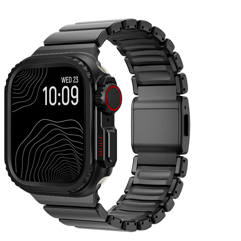 Titanium Rubber Strap+Metal Case for Apple Watch Ultra2 49mm Men Metal Band for Iwatch Series 10 46mm 7 8 9 45mm 6 5 4 SE 44mm Avontic