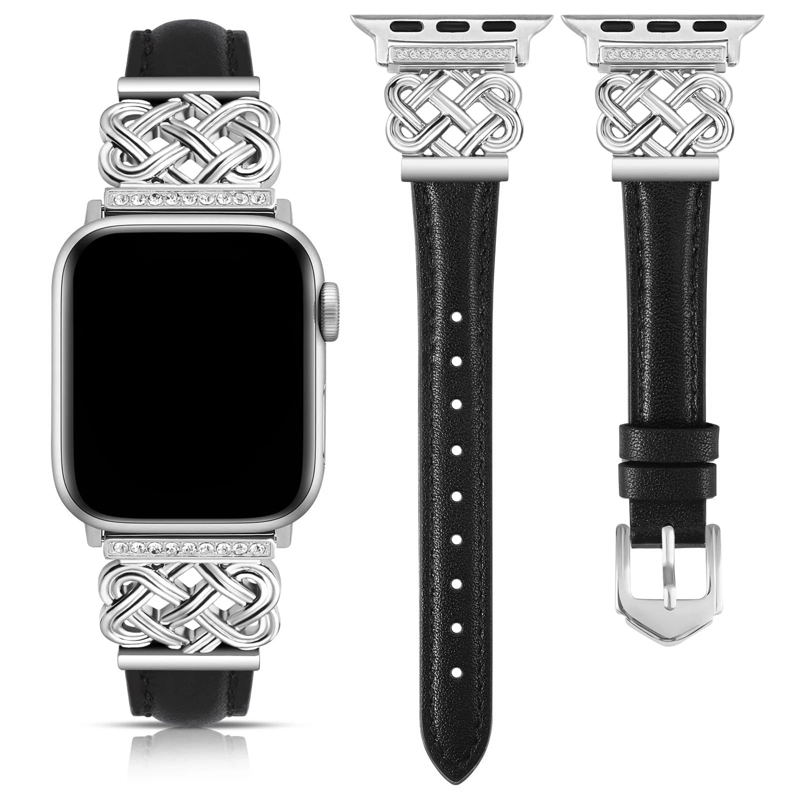 EternaLace™ Crystal Leather Band for Apple Watch (Series 1–11 & Ultra 3)