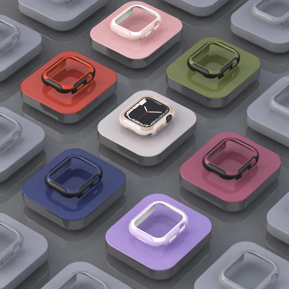 Rubber Mod Kit for Apple Watch Series 8 7 6 5 4 3 SE 40mm 41mm 44mm 45mm Screen Protector Silicone Strap for IWatch Accessories Pinnacle Luxuries