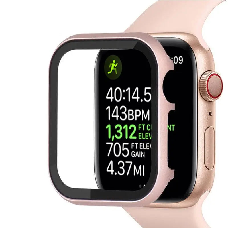 Spartan Stainless Steel Apple Watch Case Fortified Tempered Glass Screen Protector - Pinnacle Luxuries