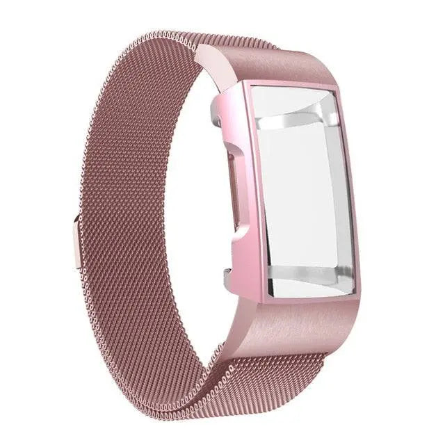Fitbit Charge 3 & 4 Pristine Stainless Steel Mesh Watch Band Case - Pinnacle Luxuries