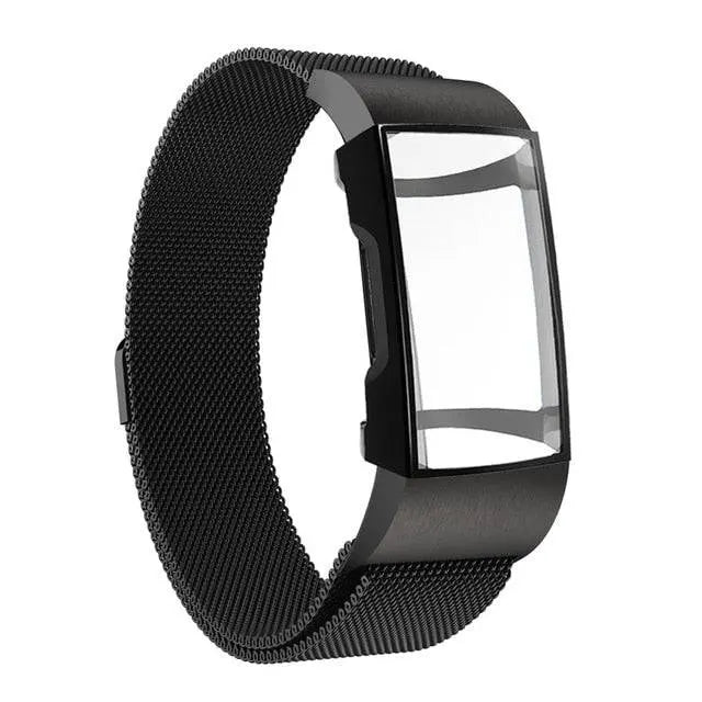 Fitbit Charge 3 & 4 Pristine Stainless Steel Mesh Watch Band Case - Pinnacle Luxuries