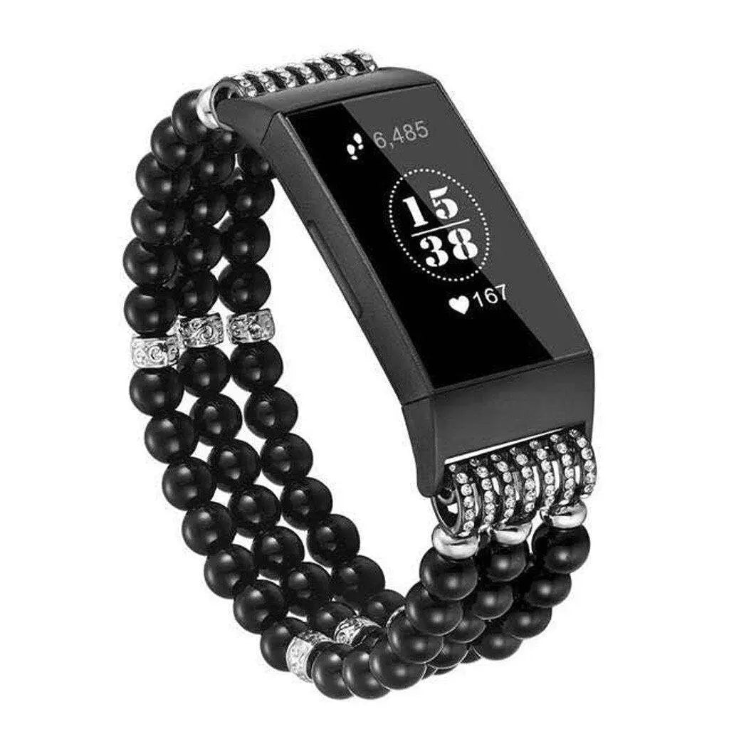 Fitbit Charge 3 & 4 Pristine Pearl Beads Bracelet Band - Pinnacle Luxuries