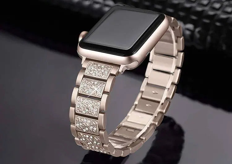 Apple Watch Diamond Pristine Stainless Steel Band With Case - Pinnacle Luxuries