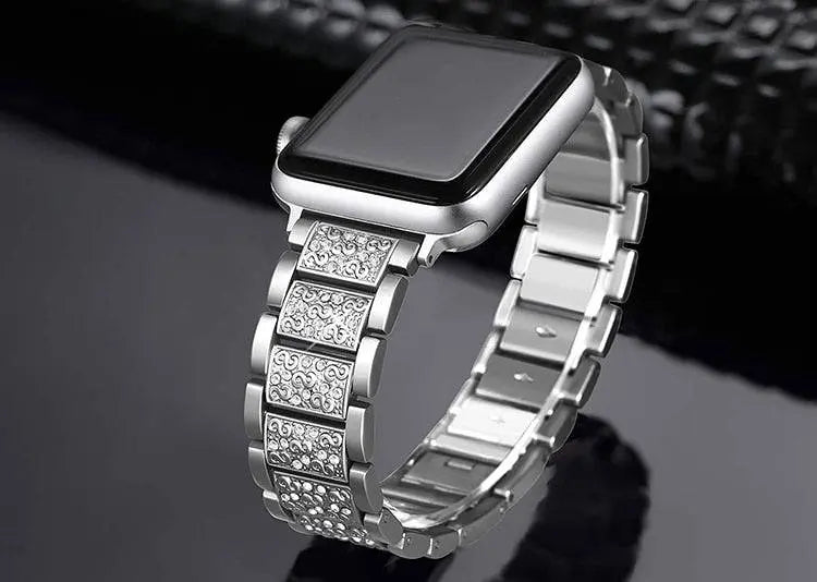 Apple Watch Diamond Pristine Stainless Steel Band With Case - Pinnacle Luxuries