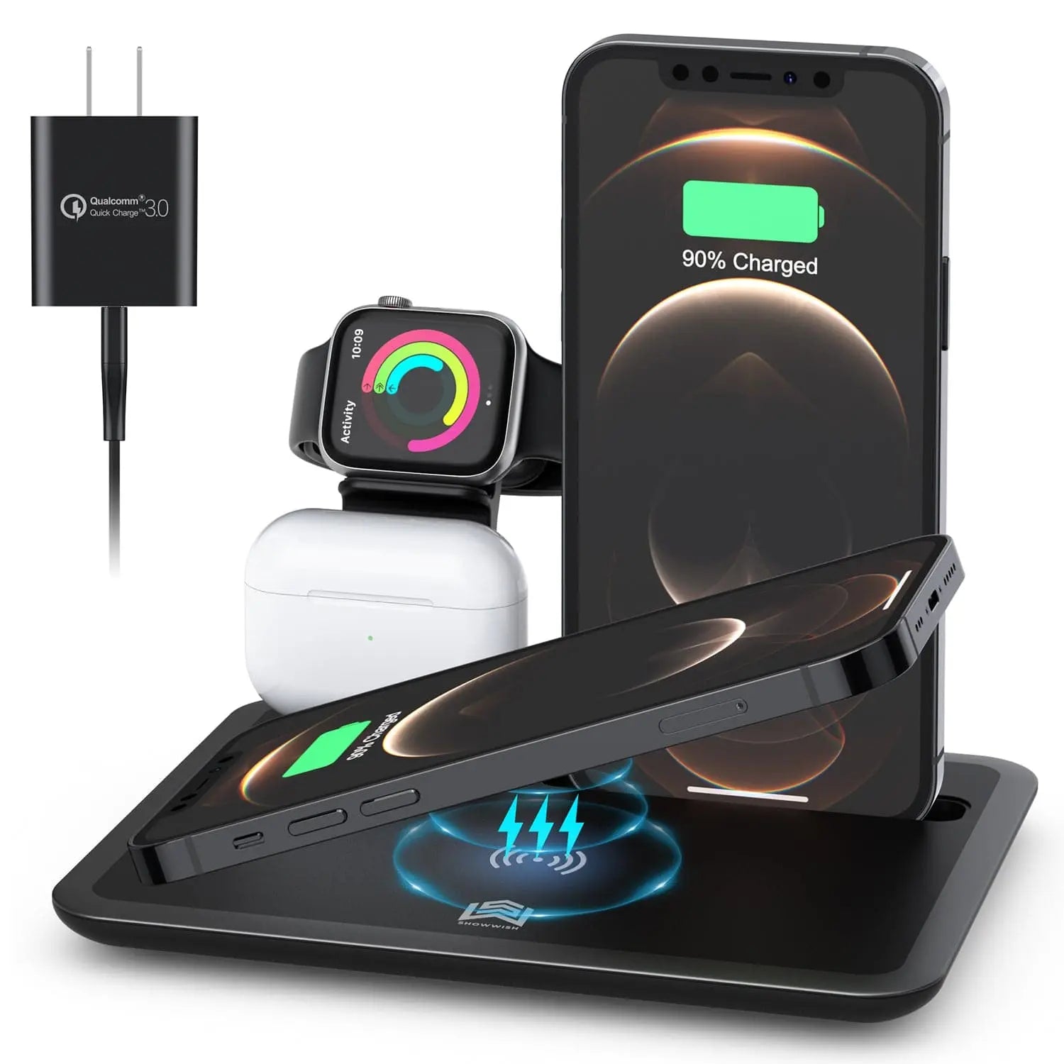 Premium 4 in 1 Foldable Charging Dock For Apple Airpods iWatch iPhone - Pinnacle Luxuries