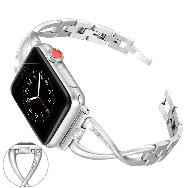 Luxurious Diamond Stud Band For Apple Watch Series 7 41mm 45mm - Pinnacle Luxuries