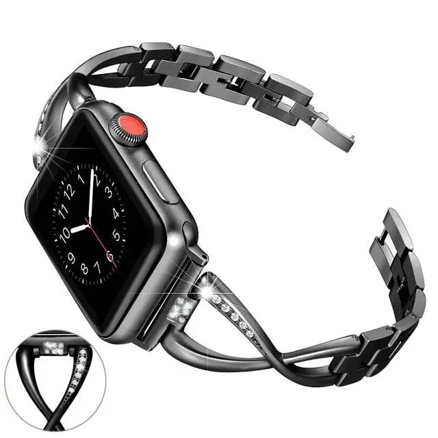 Luxurious Diamond Stud Band For Apple Watch Series 7 41mm 45mm - Pinnacle Luxuries