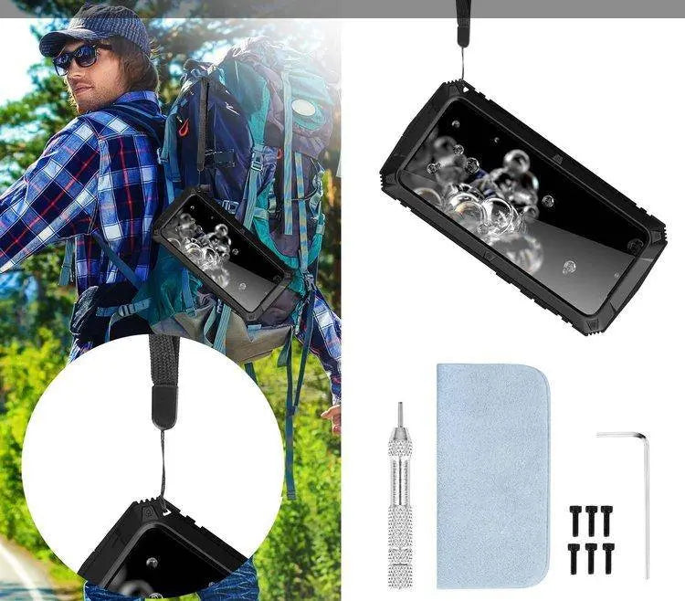 iPhone X XS Max XR Case 360 Full Military Grade Metal Aluminum Armor - Pinnacle Luxuries