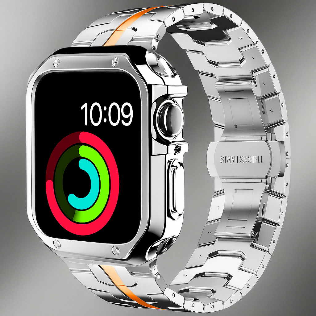 TitaniumGuard™ Prime Armor Set – Titanium Band & Protective Case for Apple Watch Ultra 3/2/1, Series 11/10/9/8, SE & All Models
