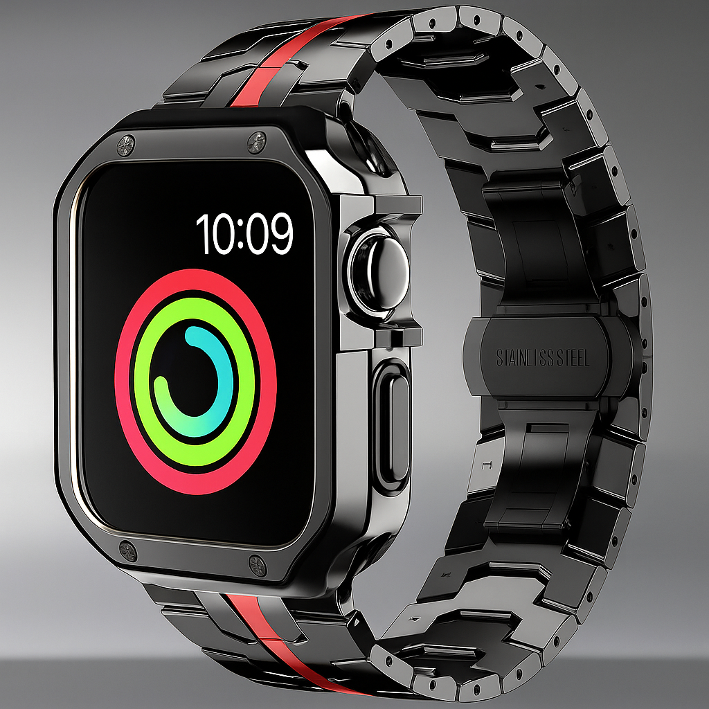 TitaniumGuard™ Prime Armor Set – Titanium Band & Protective Case for Apple Watch Ultra 3/2/1, Series 11/10/9/8, SE & All Models