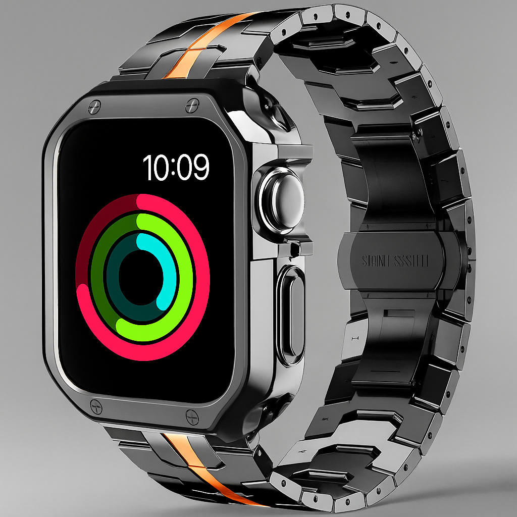 TitaniumGuard™ Prime Armor Set – Titanium Band & Protective Case for Apple Watch Ultra 3/2/1, Series 11/10/9/8, SE & All Models