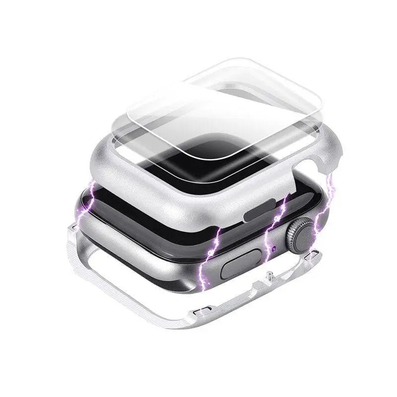 Ultimate Stainless Steel Case Tempered Glass Screen Protector For Apple Watch SE Series 6 - Pinnacle Luxuries