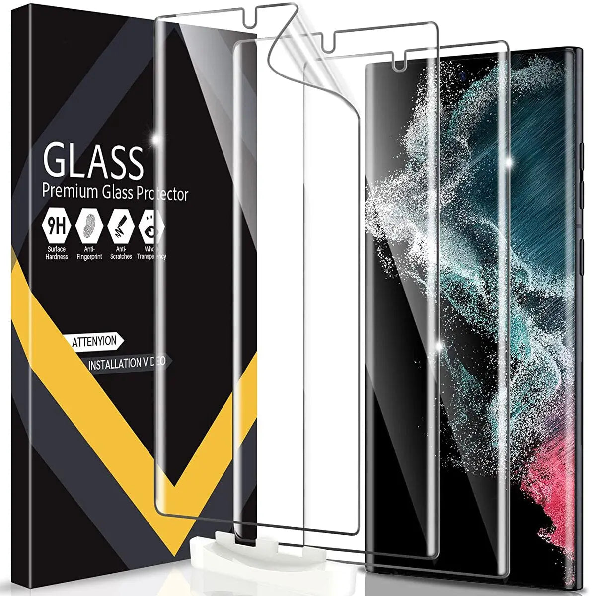 [3 Pack] Screen Protector for Samsung Galaxy S23 Ultra 5G, 3D Curved Full Coverage Soft TPU Film [Support Fingerprint Reader] - Pinnacle Luxuries