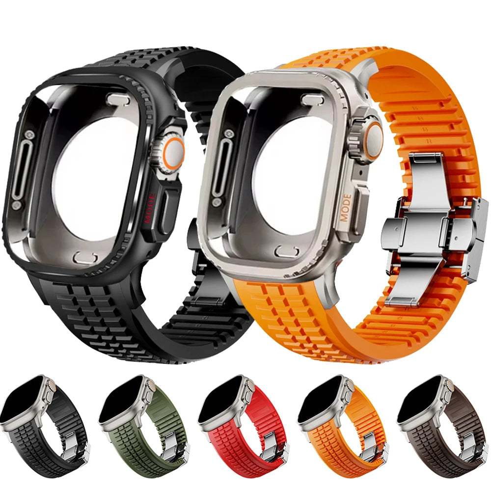 TitanGuard™ Elite Titanium Armor Set — Band + Case for Apple Watch Ultra & Series 11–6