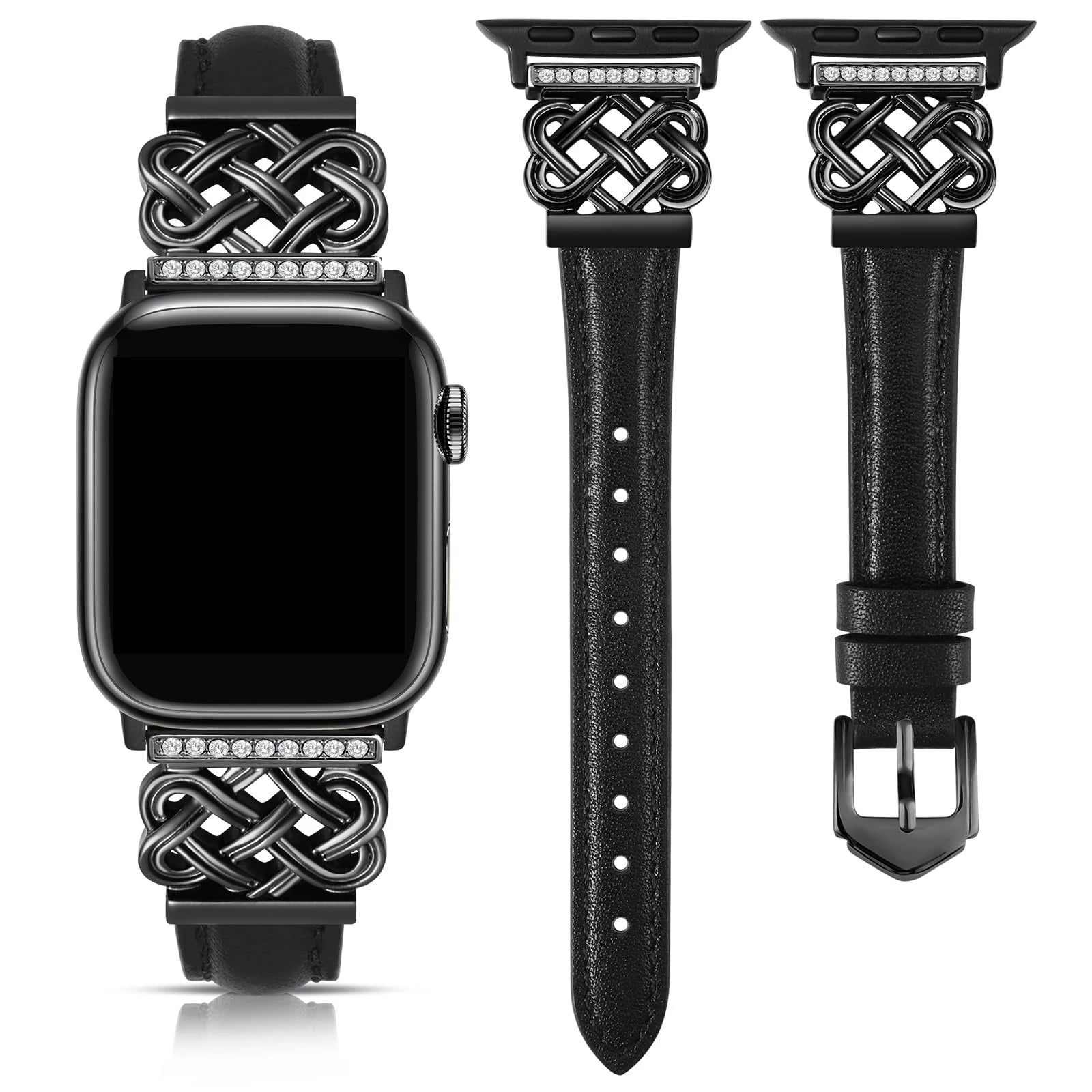 EternaLace™ Crystal Leather Band for Apple Watch (Series 1–11 & Ultra 3)