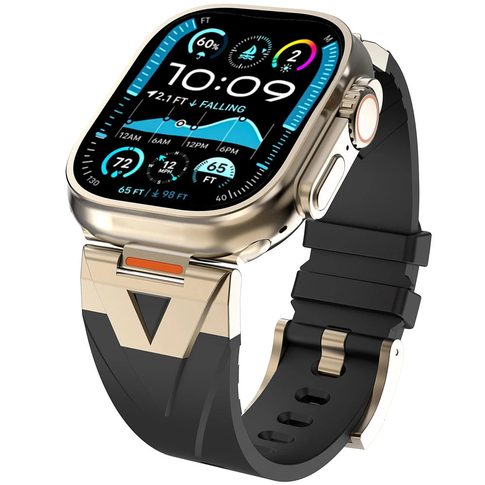 Avontic Signature Series™ Sport Band for Apple Watch Ultra 3/Ultra 2/Ultra, Series 11/10/9/8/7/6/5/4/3 SE – Premium Silicone Fitness Strap with Avontic V-Clasp