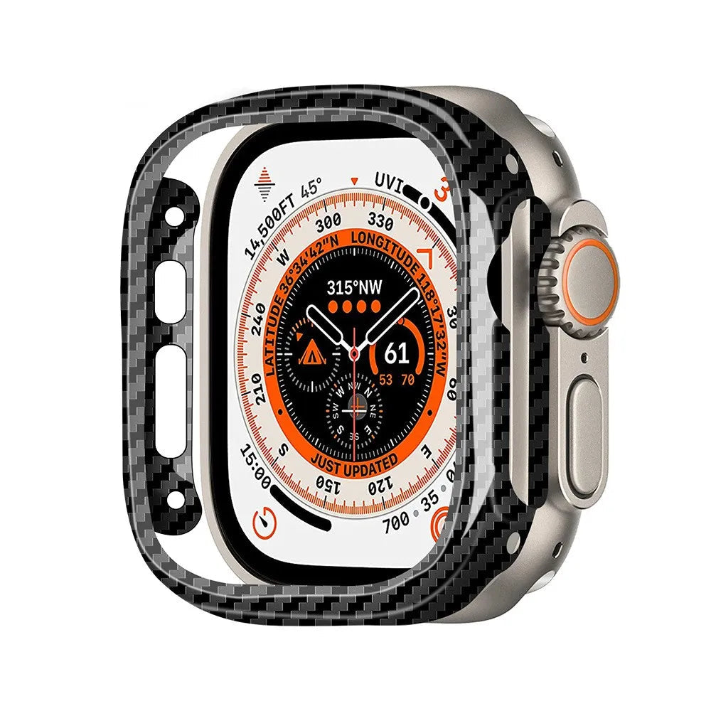 CarbonArmor Edge Case – Real Forged Carbon Fiber Protector for Apple Watch Ultra & Series 7–10 (Matte or Glossy)