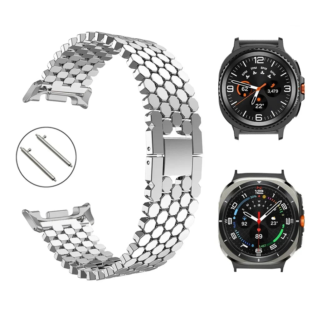 SnapFlex™ Stainless Steel Band for Samsung Galaxy Watch 8, Watch 8 Classic, and Galaxy Ultra 47mm (2025 Edition)