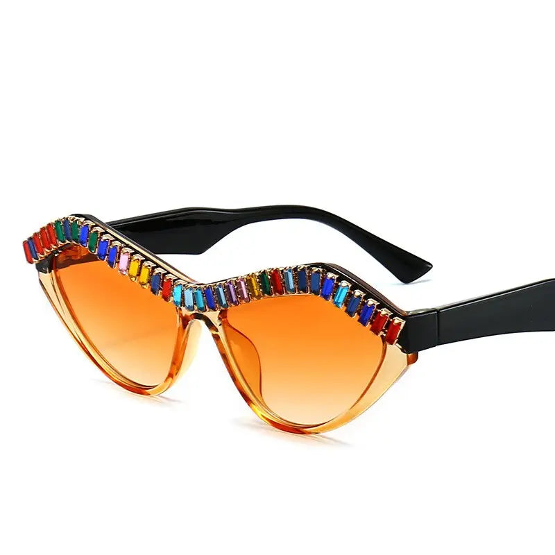 Cat Eyes Diamond Rhinestone Sparkling Women's Sunglasses - Pinnacle Luxuries