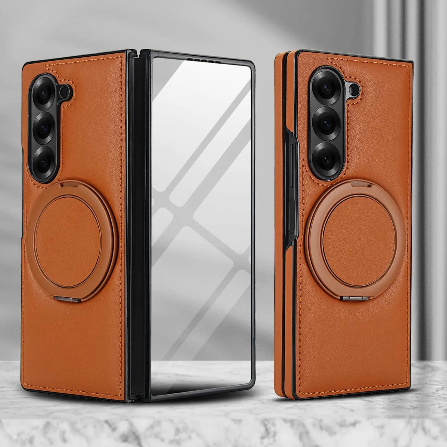 MagRing Leather Shield Case™  For Samsung Galaxy Z Fold 7, 6, 5, 4, and 3