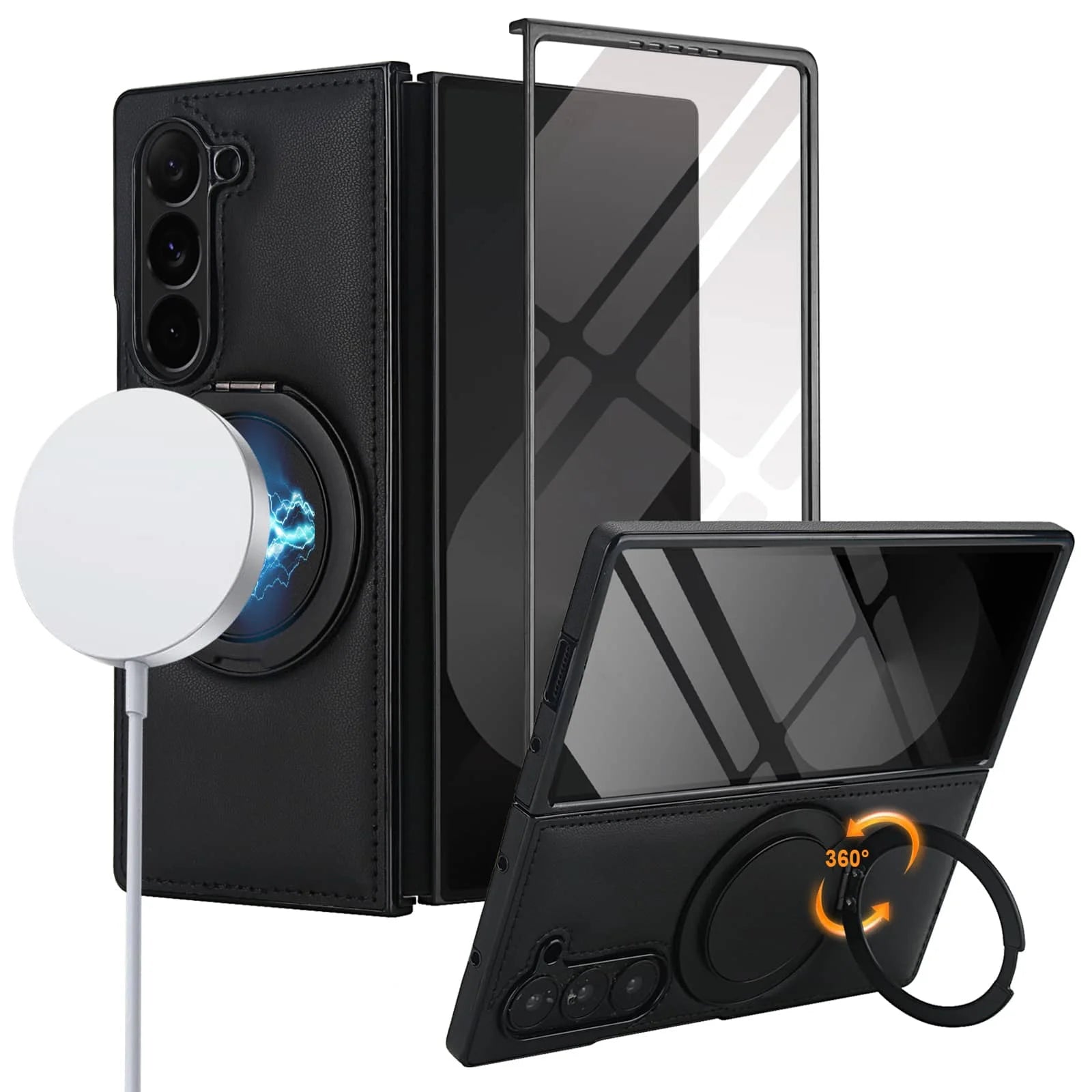 MagRing Leather Shield Case™  For Samsung Galaxy Z Fold 7, 6, 5, 4, and 3
