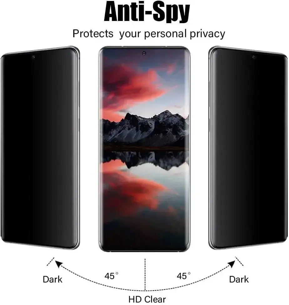 for Samsung Galaxy S24 Ultra S24+ Privacy Screen Protector [Support Fingerprint ID] Anti-Spy Full Adhesive Flexible Film Pinnacle Luxuries