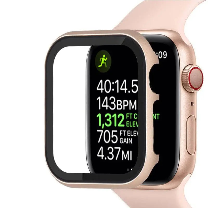 Spartan Stainless Steel Apple Watch Case Fortified Tempered Glass Screen Protector - Pinnacle Luxuries