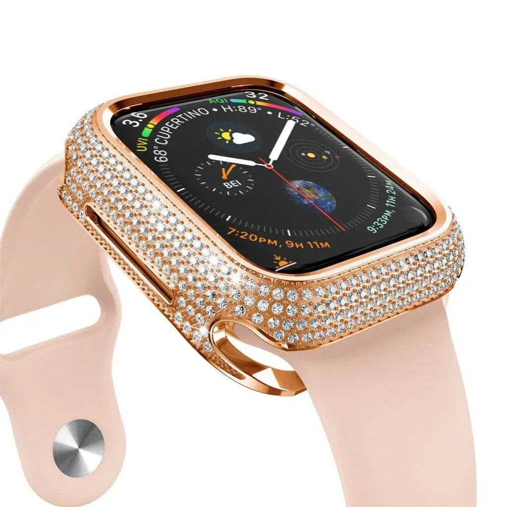 18 Karat Rose Gold Plated Screen Protector Case Bezel For Apple Watch SE Series 6 - Pinnacle Luxuries